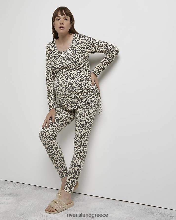 River Island ενδύματα μπεζ γυναίκες τοπ μητρότητας με animal print B6N8X5376