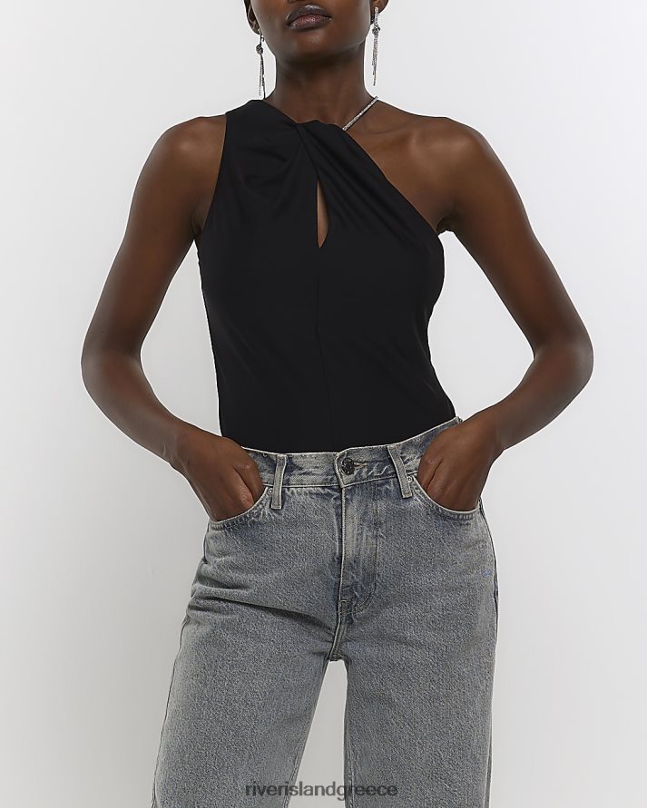 River Island ενδύματα μαύρος γυναίκες κάλυμμα λαιμόκοψης diamante trim B6N8X1074