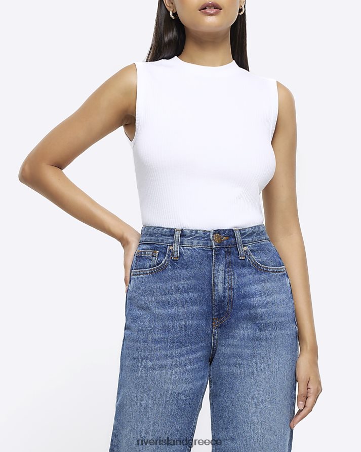 River Island ενδύματα άσπρο γυναίκες rib tank top B6N8X1157