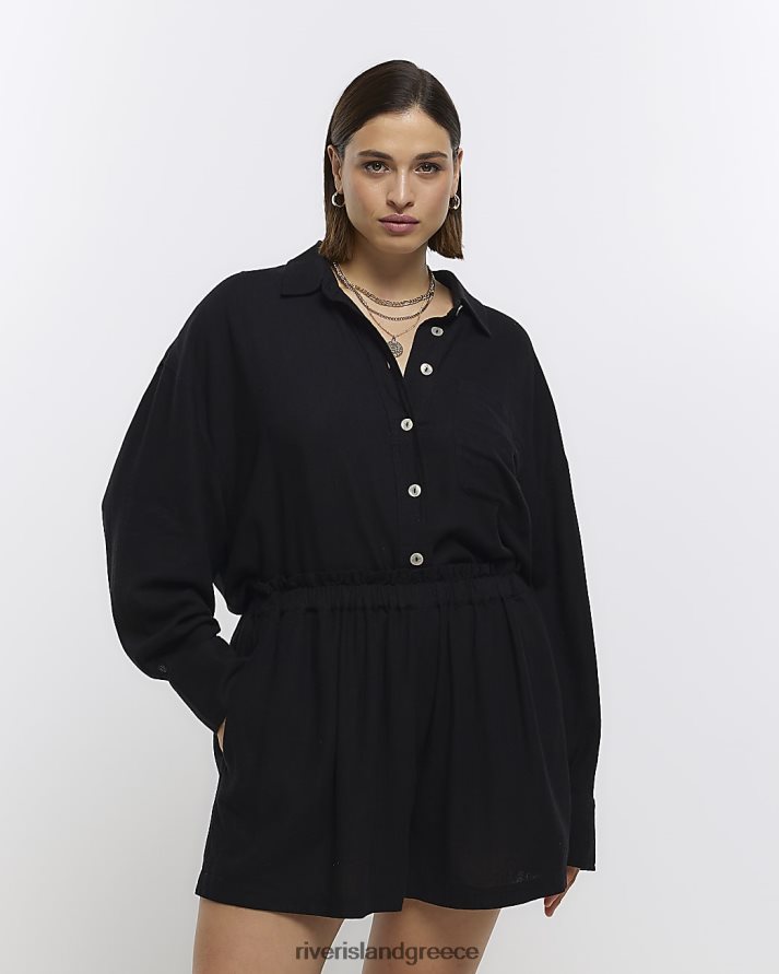 River Island ενδύματα μαύρος γυναίκες συν σορτς με λινό B6N8X2228