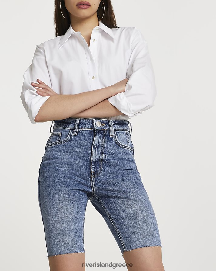 River Island ενδύματα μπλε γυναίκες παραγάδι μαμά αλήτης γλυπτό σορτς B6N8X5023
