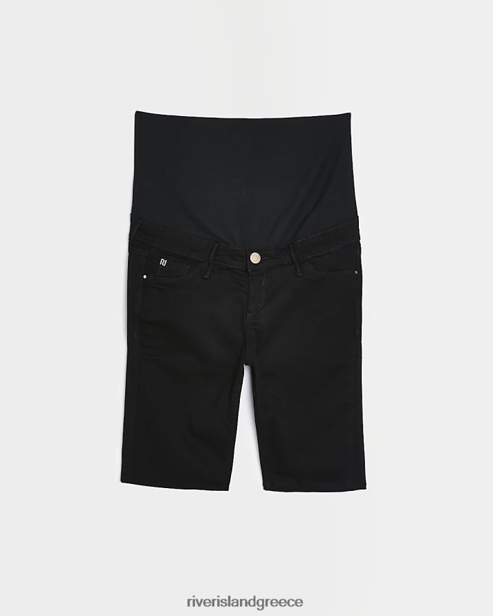 River Island ενδύματα μαύρος γυναίκες τζιν ποδηλατικό σορτς εγκυμοσύνης B6N8X5372