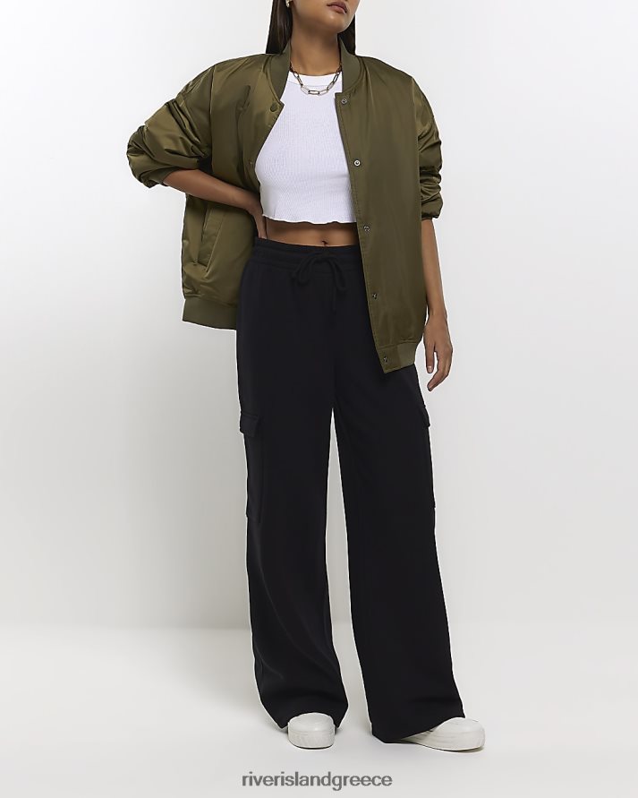 River Island ενδύματα μαύρος γυναίκες τζόγκερ φορτίου με φαρδύ πόδι B6N8X1252