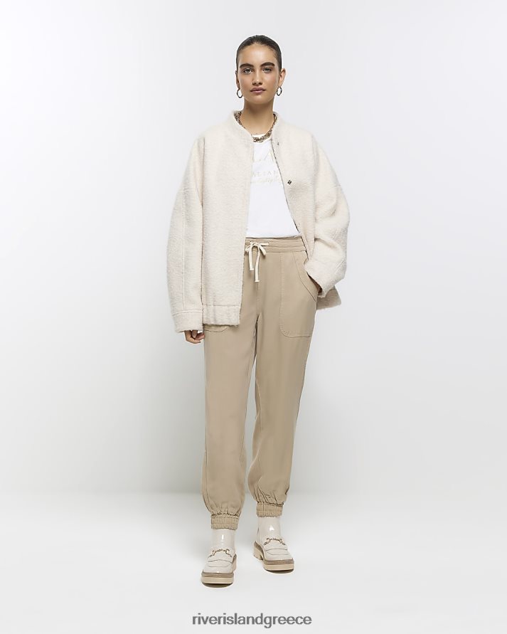 River Island ενδύματα μπεζ γυναίκες lyocell τζόγκερ με μανσέτες B6N8X1287