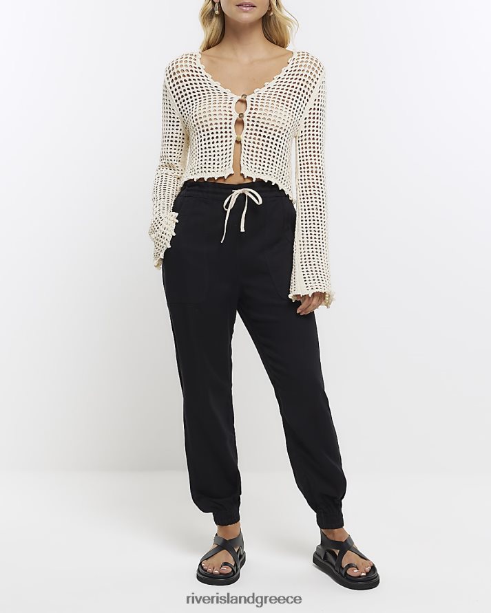 River Island ενδύματα μαύρος γυναίκες lyocell τζόγκερ με μανσέτες B6N8X1288