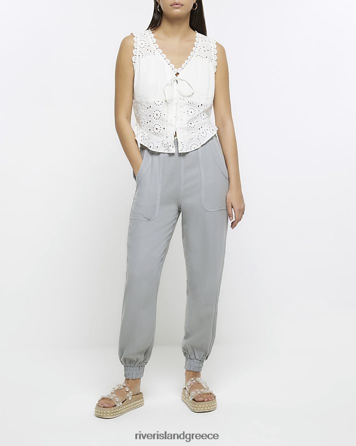 River Island ενδύματα γκρί γυναίκες lyocell τζόγκερ με μανσέτες B6N8X1292