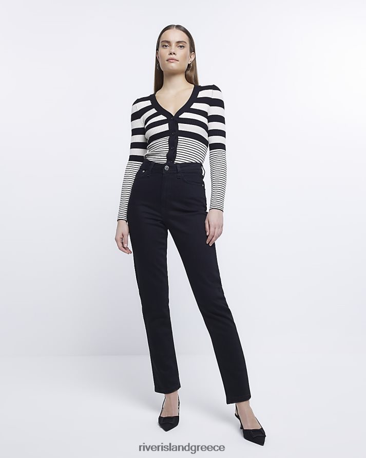 River Island ενδύματα μαύρος γυναίκες ψηλόμεσο μαμά τζιν B6N8X1949