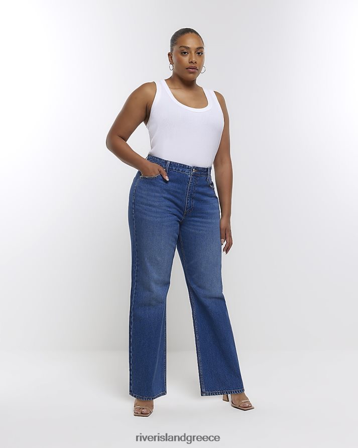 River Island ενδύματα μπλε γυναίκες συν ψηλό ίσιο τζιν B6N8X2219