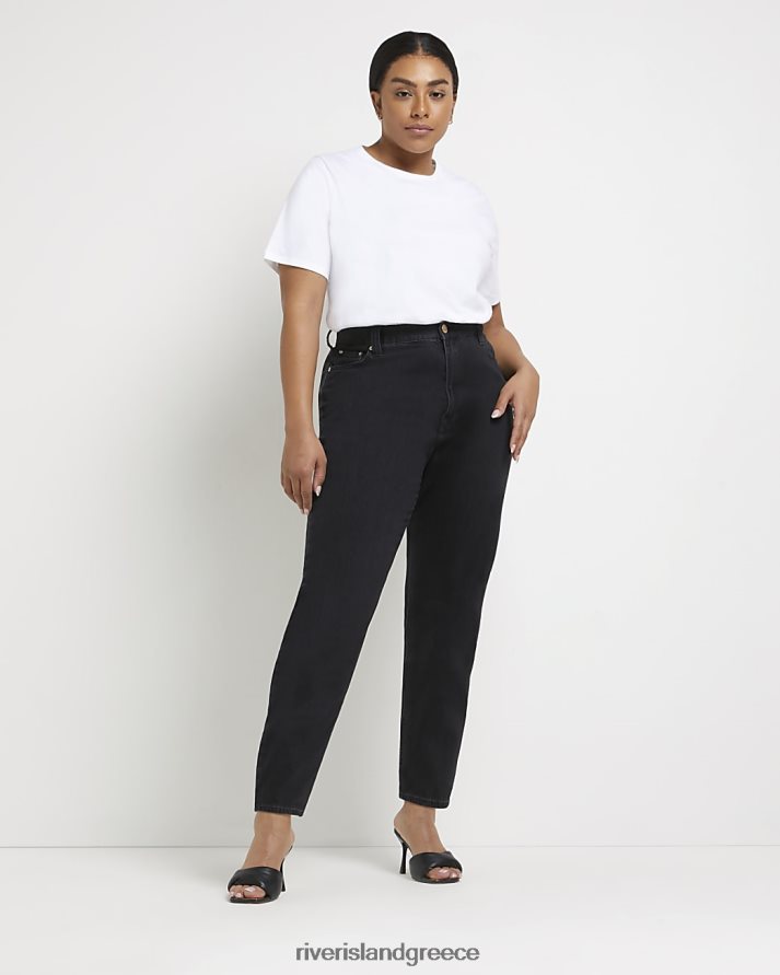 River Island ενδύματα μαύρος γυναίκες συν ψηλόμεσο μαμά τζιν B6N8X2252