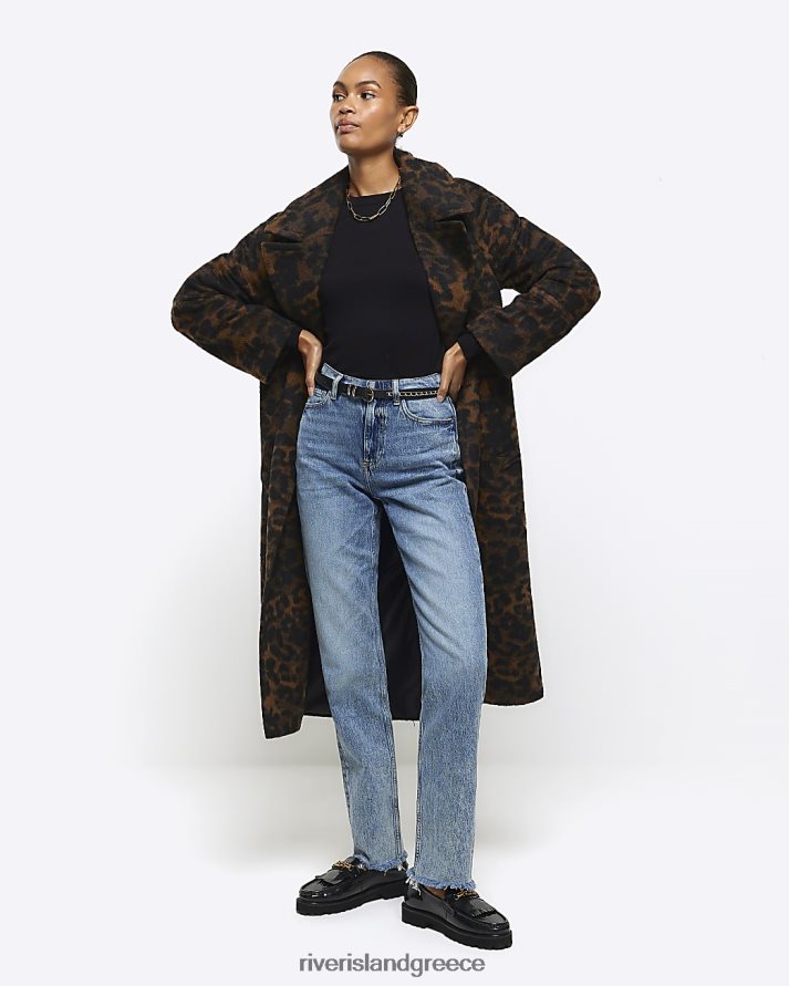 River Island ενδύματα μπλε γυναίκες ίσιο τζιν με ψηλόμεσο σωλήνα σόμπας B6N8X3898