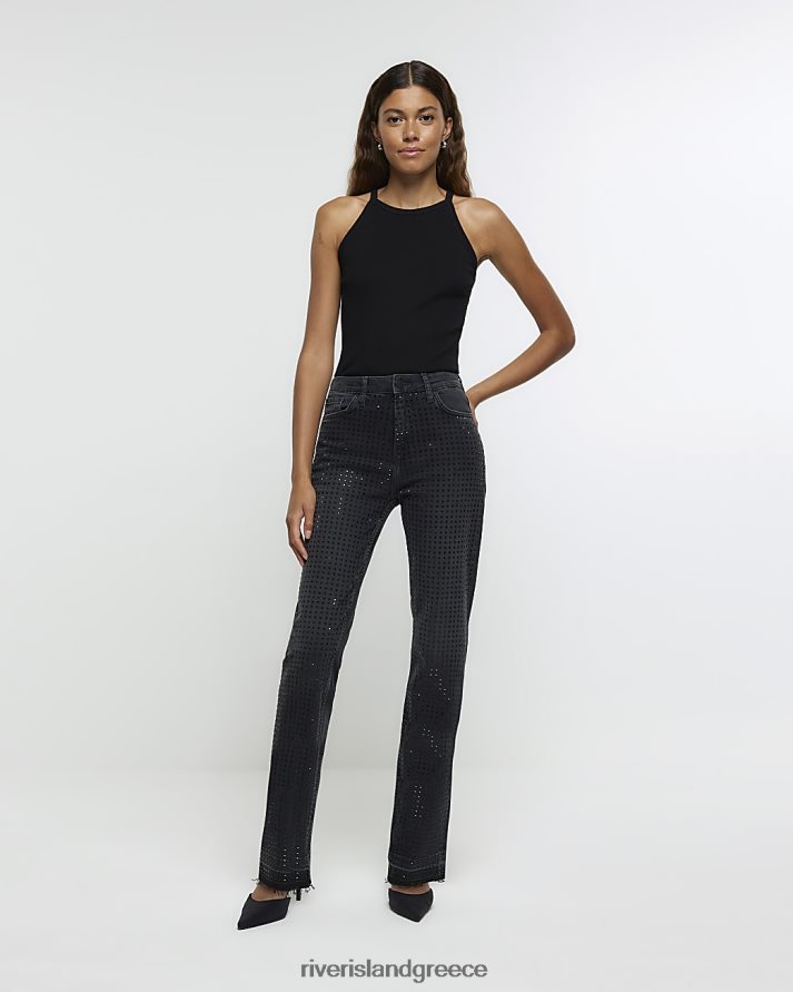 River Island ενδύματα μαύρος γυναίκες τζιν με λεπτή εφαρμογή B6N8X4400