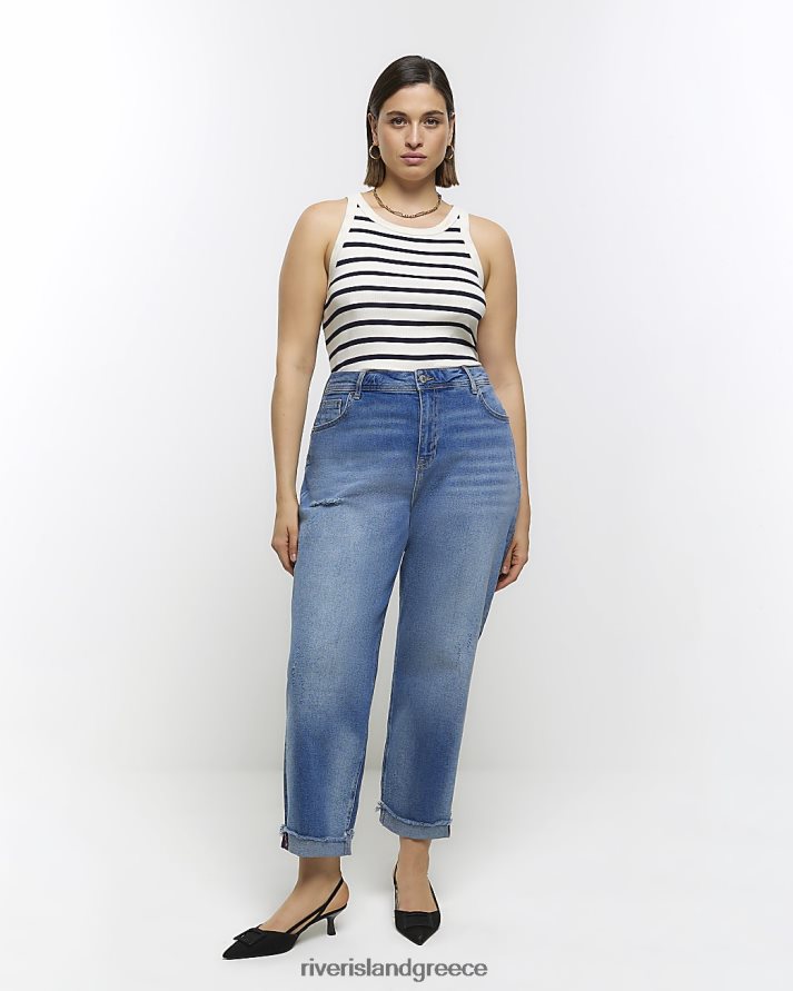 River Island ενδύματα μπλε γυναίκες καθώς και ψηλόμεσο μαμά τζιν B6N8X5041