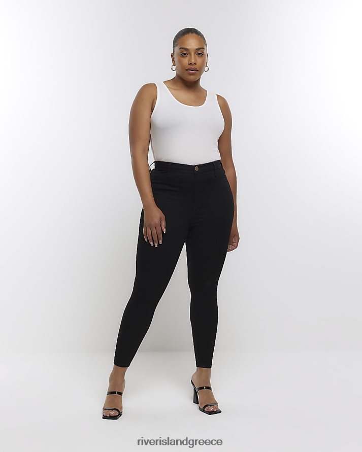 River Island ενδύματα μαύρος γυναίκες συν ψηλόμεσο στενό τζιν B6N8X5144