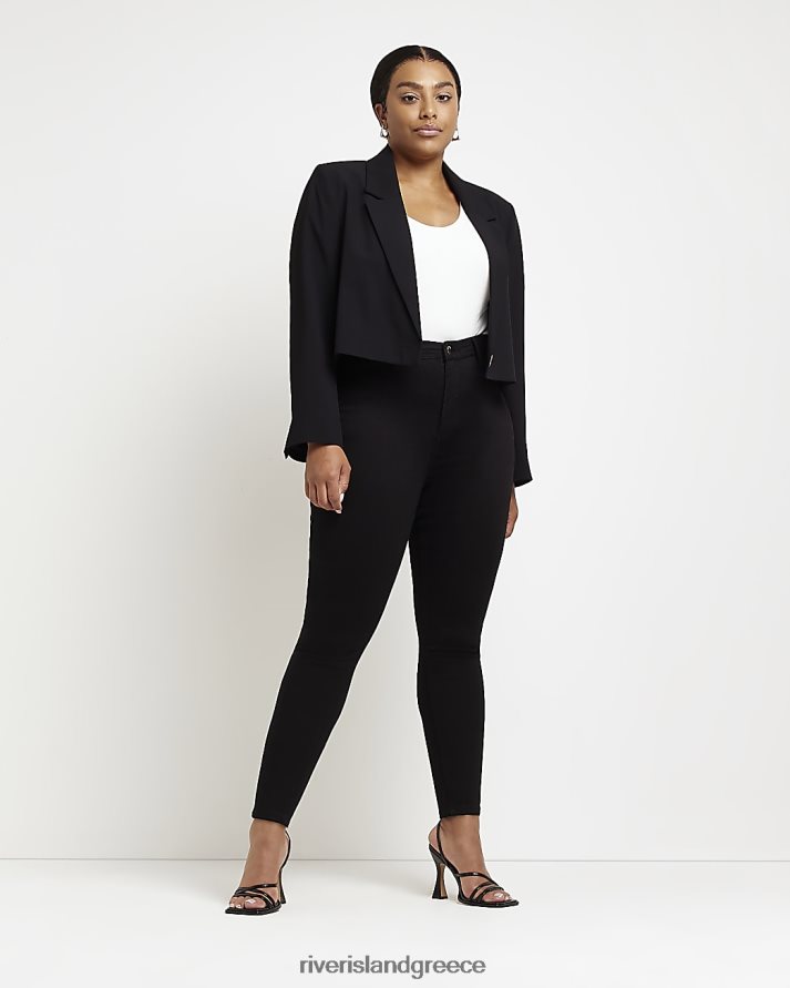 River Island ενδύματα μαύρος γυναίκες συν ψηλόμεσο στενό τζιν B6N8X5213