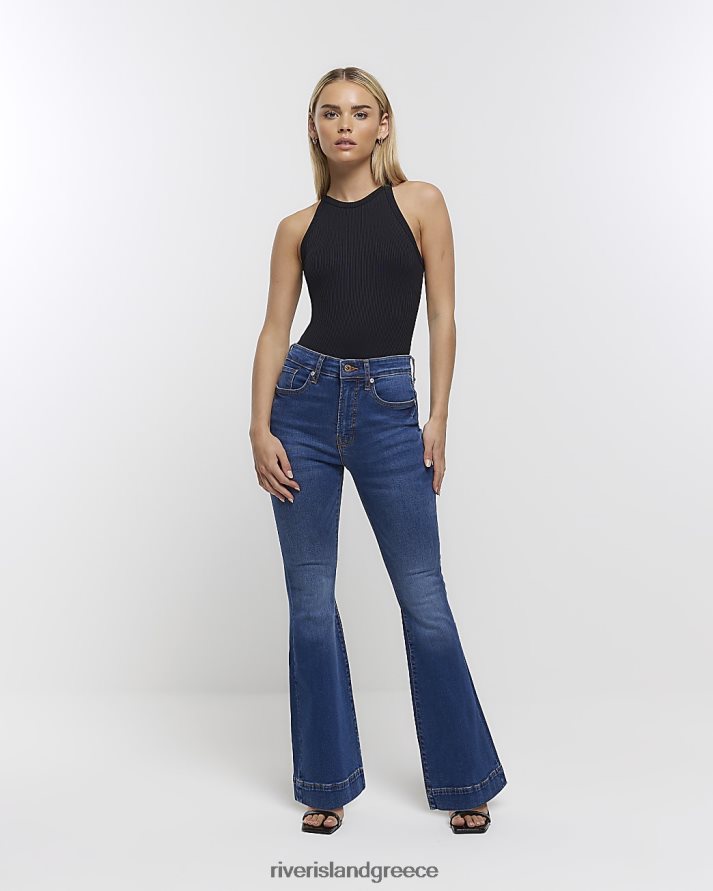 River Island ενδύματα μπλε γυναίκες μικροκαμωμένο ψηλόμεσο τζιν B6N8X5303