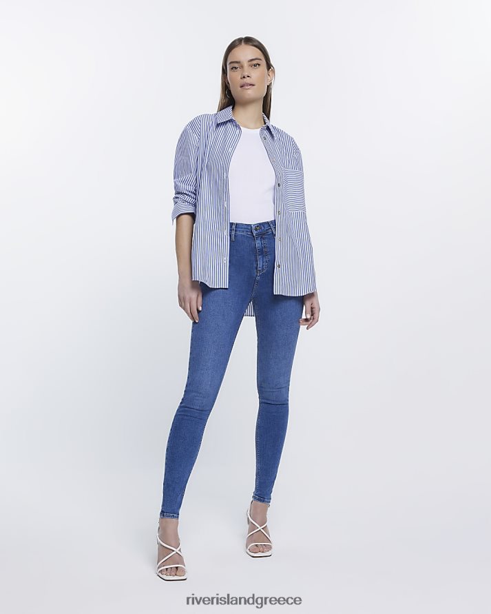 River Island ενδύματα μπλε γυναίκες ψηλόμεσο jegging B6N8X2074