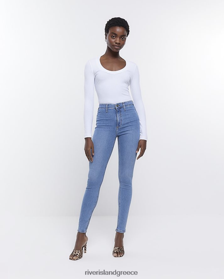 River Island ενδύματα μπλε γυναίκες ψηλόμεσο jegging B6N8X2075