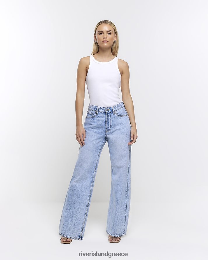 River Island ενδύματα μπλε γυναίκες petite ίσιο ψηλό τζιν B6N8X2293