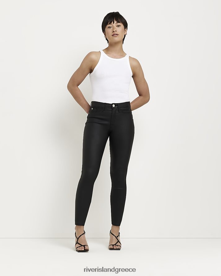 River Island ενδύματα μαύρος γυναίκες στενό τζιν με επίστρωση petite molly B6N8X5284