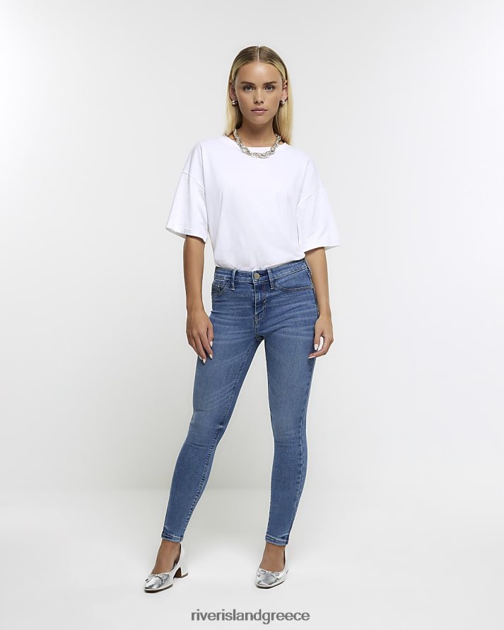 River Island ενδύματα μπλε γυναίκες petite skinny fit bum sculpt τζιν B6N8X5220