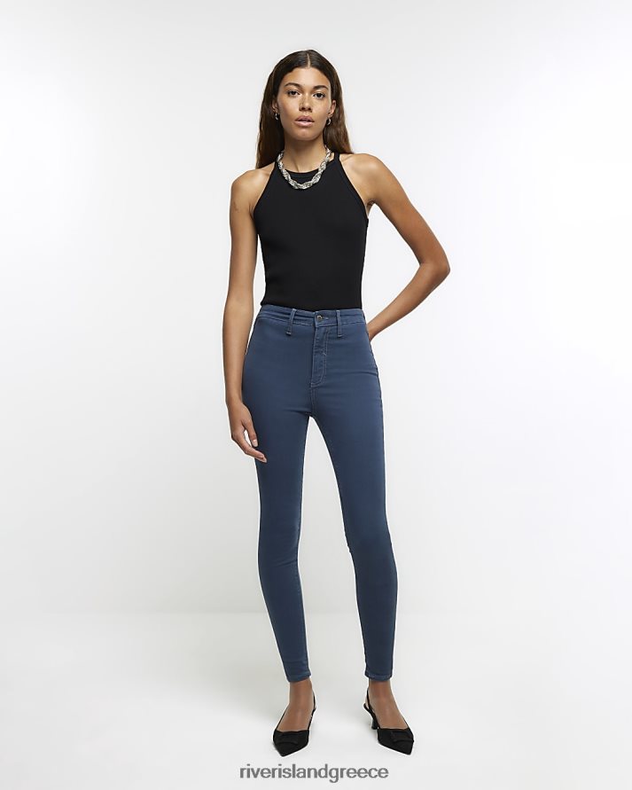 River Island ενδύματα γκρί γυναίκες ψηλόμεσο skinny fit jegging B6N8X4101