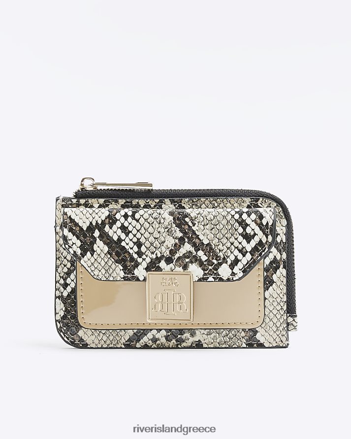 River Island αξεσουάρ καφέ γυναίκες Φίδι ri μονόγραμμα κάτοχος κάρτας B6N8X1206
