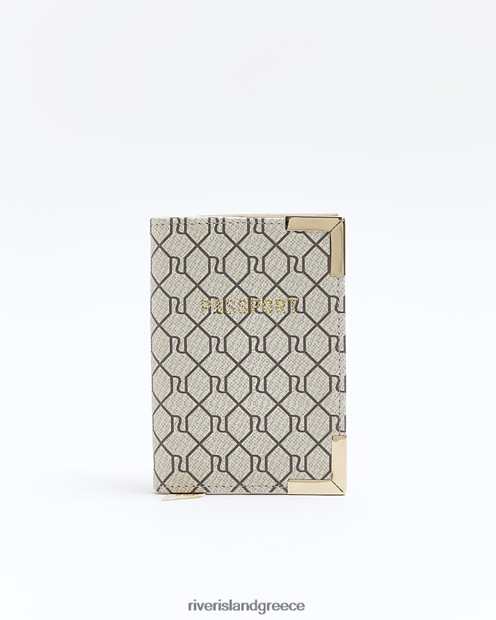 River Island αξεσουάρ μπεζ γυναίκες εξώφυλλο διαβατηρίου μονόγραμμα B6N8X1443