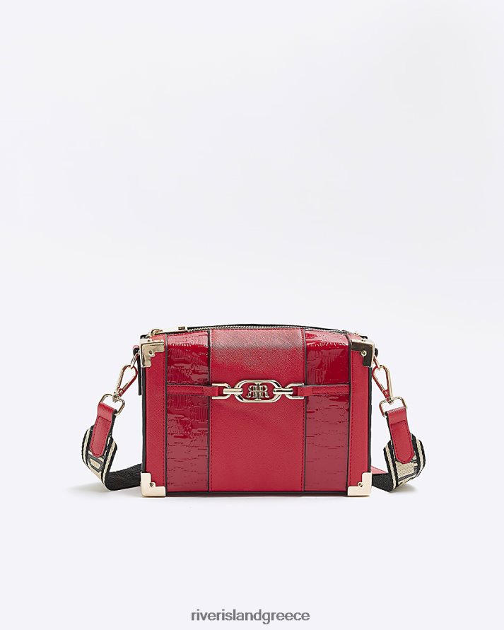 River Island αξεσουάρ το κόκκινο γυναίκες ανάγλυφο τσαντάκι κορμού B6N8X824