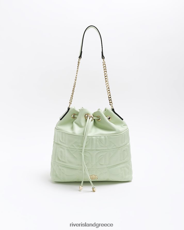 River Island αξεσουάρ πράσινος γυναίκες τσάντα με καπιτονέ κορδόνι B6N8X833
