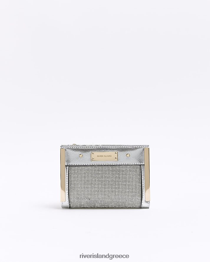 River Island αξεσουάρ ασήμι γυναίκες πτυσσόμενο πορτοφόλι B6N8X1178