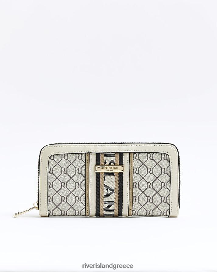 River Island αξεσουάρ μπεζ γυναίκες μονόγραμμα μπροστινή τσάντα B6N8X1592