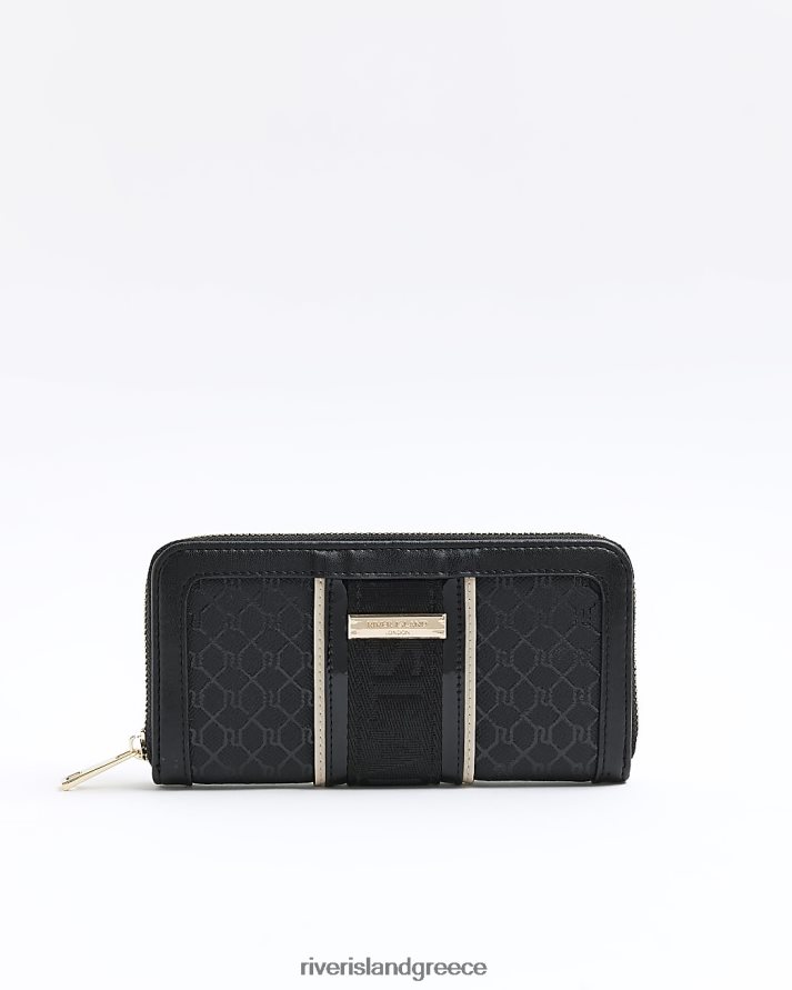 River Island αξεσουάρ μαύρος γυναίκες ρι μονόγραμμα πορτοφόλι B6N8X1593