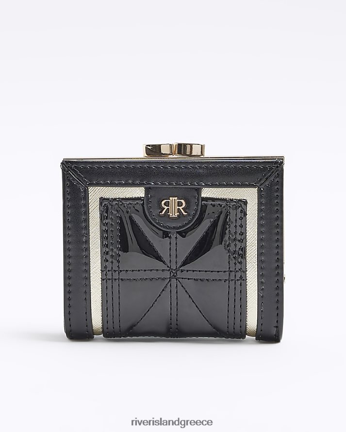 River Island αξεσουάρ μαύρος γυναίκες Μίνι τσαντάκι με κλιπ πατέντα B6N8X4111
