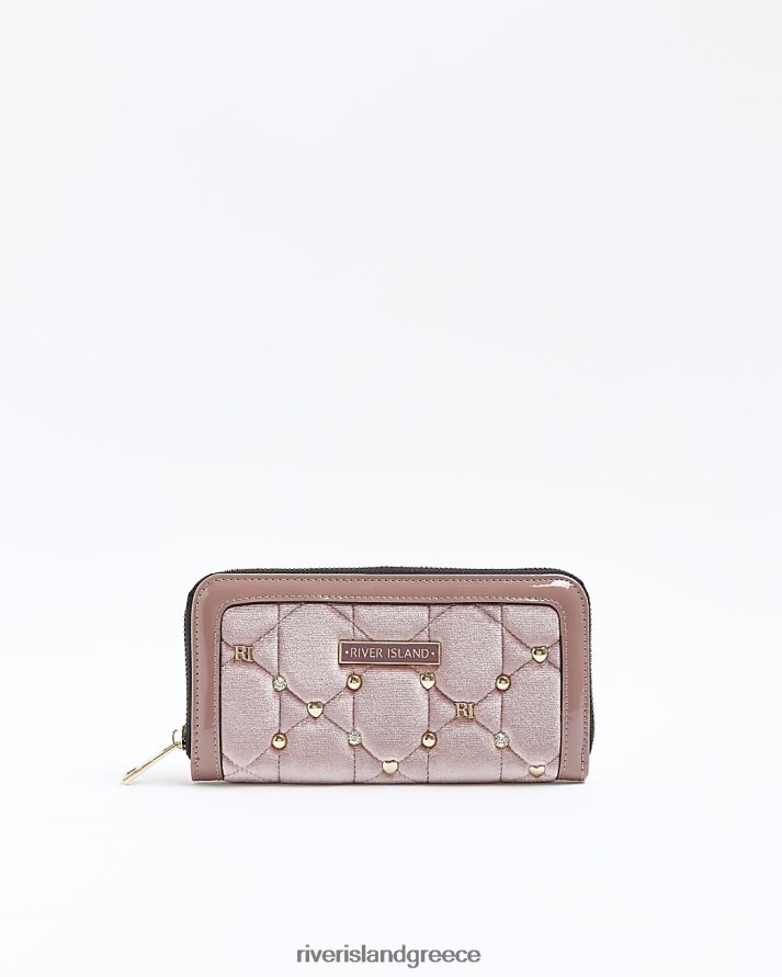 River Island αξεσουάρ ροζ γυναίκες βελούδινο πορτοφόλι B6N8X4256