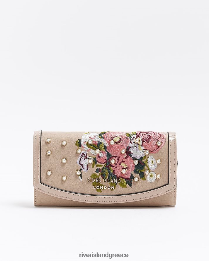 River Island αξεσουάρ ροζ γυναίκες φλοράλ κεντητό τσαντάκι B6N8X4469