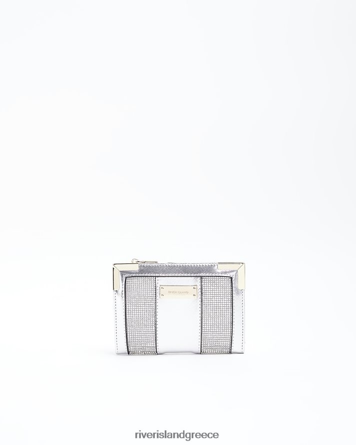 River Island αξεσουάρ ασήμι γυναίκες δίπλωμα diamante πάνω από το πορτοφόλι B6N8X1179