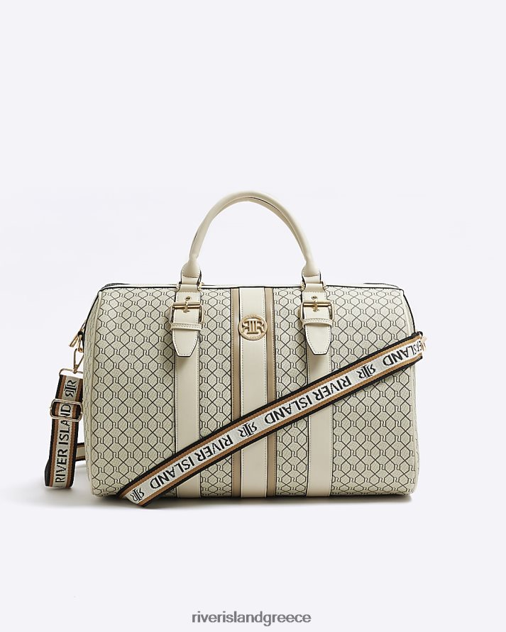 River Island αξεσουάρ μπεζ γυναίκες τσάντα ταξιδιού μονόγραμμα B6N8X1285