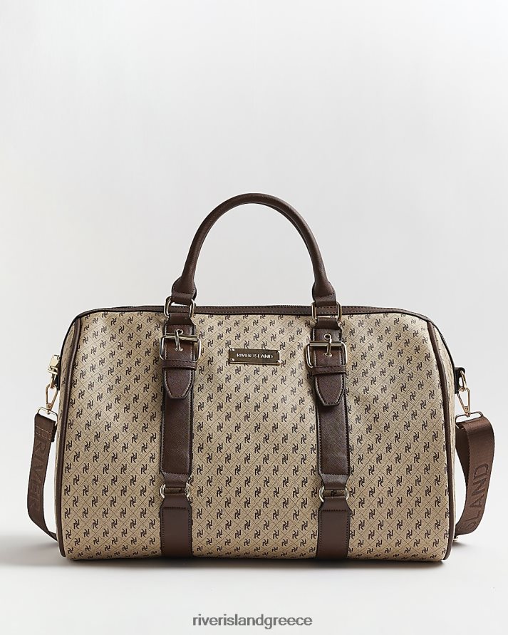 River Island αξεσουάρ μπεζ γυναίκες Ταξιδιωτική τσάντα κάννης μονόγραμμα B6N8X1286