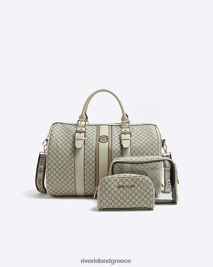 River Island αξεσουάρ μπεζ γυναίκες Σετ τσάντα ταξιδιού μονόγραμμα B6N8X4209
