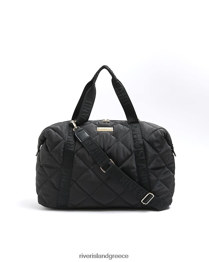 River Island αξεσουάρ μαύρος γυναίκες τσάντα ταξιδιού με καπιτονέ B6N8X4613