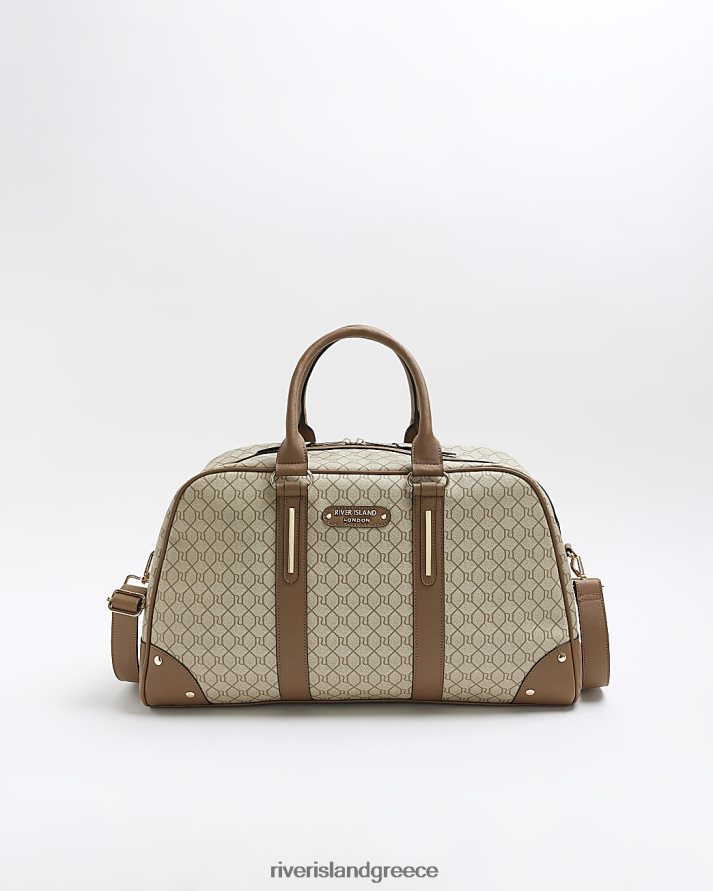 River Island αξεσουάρ μπεζ γυναίκες τσάντα ταξιδιού μονόγραμμα B6N8X4637
