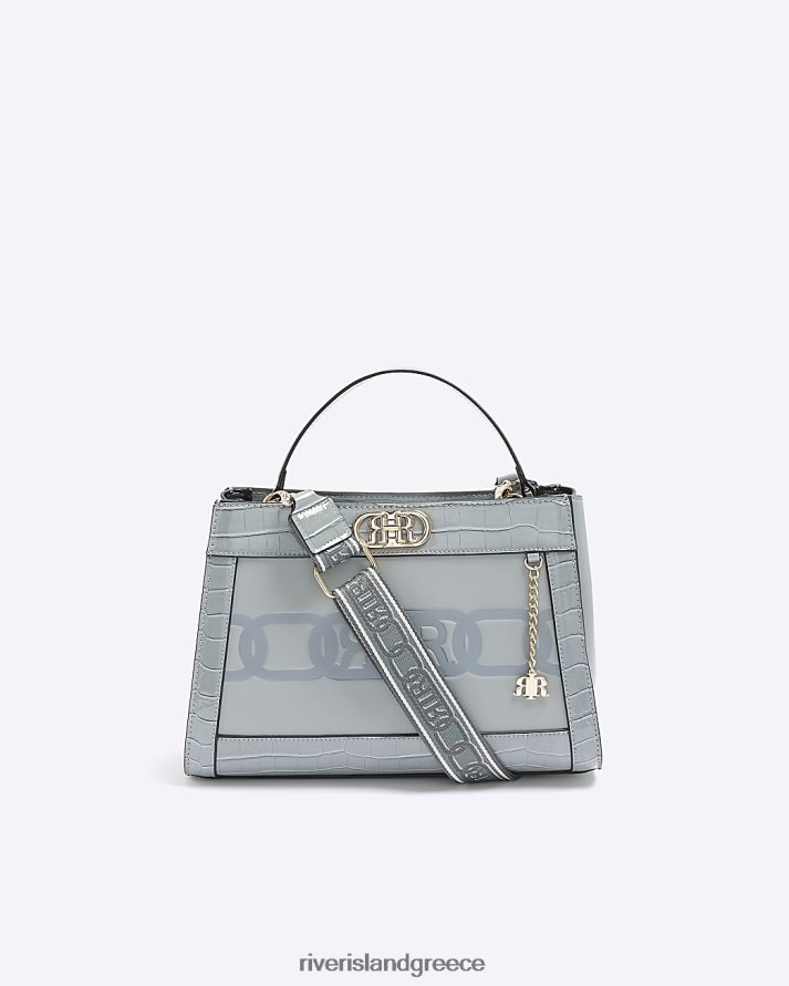 River Island αξεσουάρ γκρί γυναίκες τσαντάκι με ανάγλυφο κροκό B6N8X1085