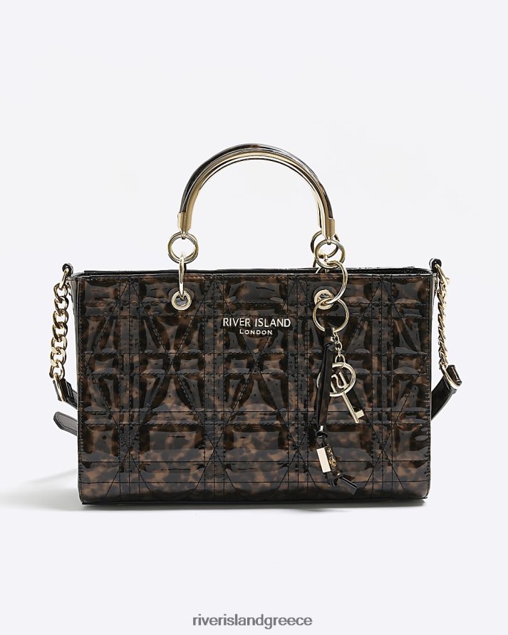 River Island αξεσουάρ καφέ γυναίκες τσάντα με καπιτονέ με κέλυφος χελώνας B6N8X4219