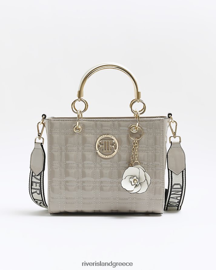 River Island αξεσουάρ γκρί γυναίκες τσάντα με καπιτονέ κορσάζ B6N8X614