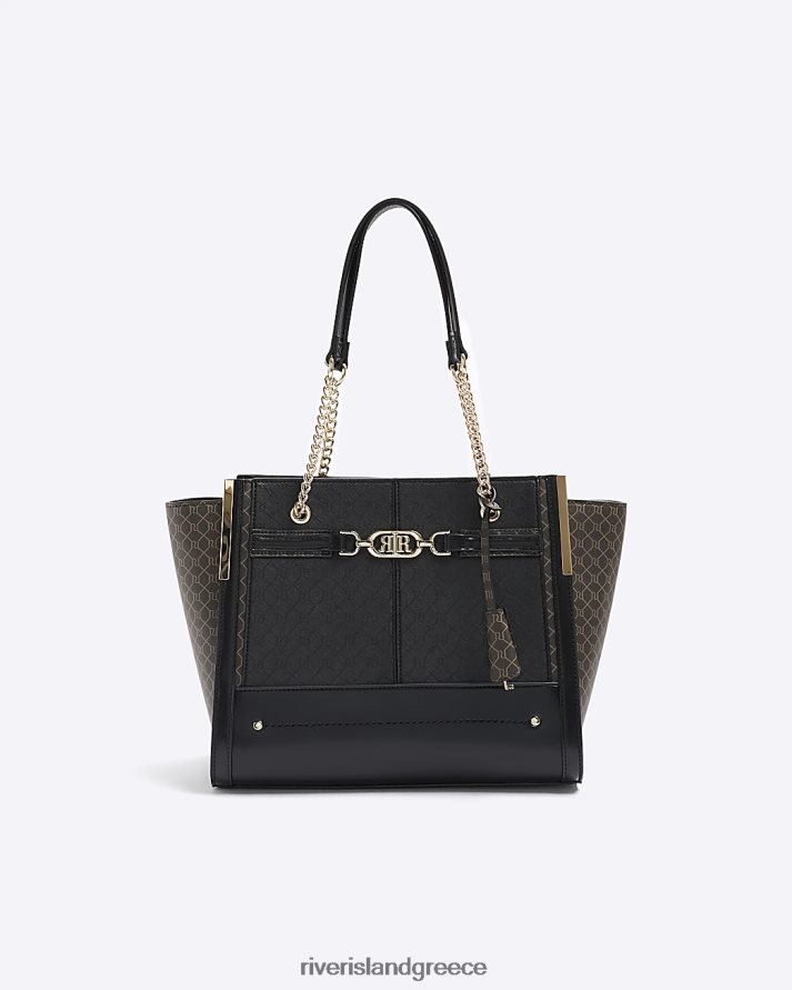 River Island αξεσουάρ μαύρος γυναίκες ri monogram tote bag B6N8X3716