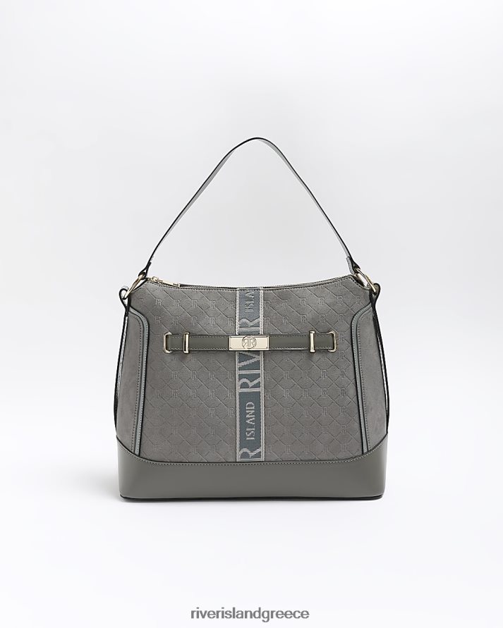 River Island αξεσουάρ γκρί γυναίκες ri μονόγραμμα ιμάντες tote bag B6N8X913