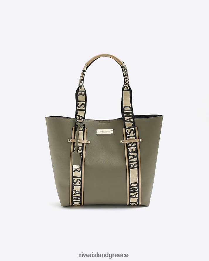 River Island αξεσουάρ χακί γυναίκες τσάντα αγορών με ιμάντα ιμάντων B6N8X1459
