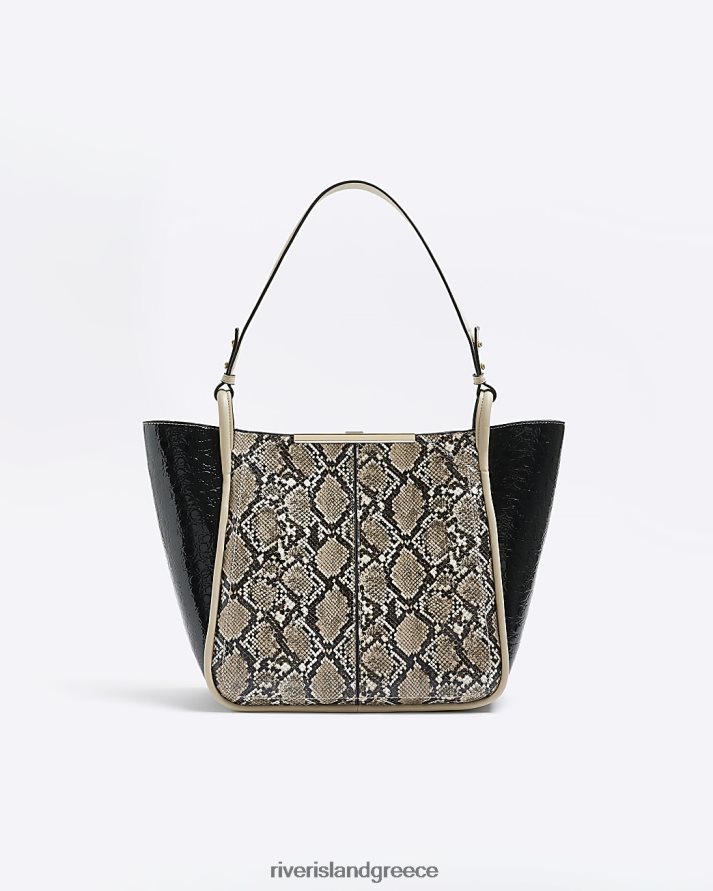 River Island αξεσουάρ καφέ γυναίκες animal print τσάντα shopper B6N8X1180