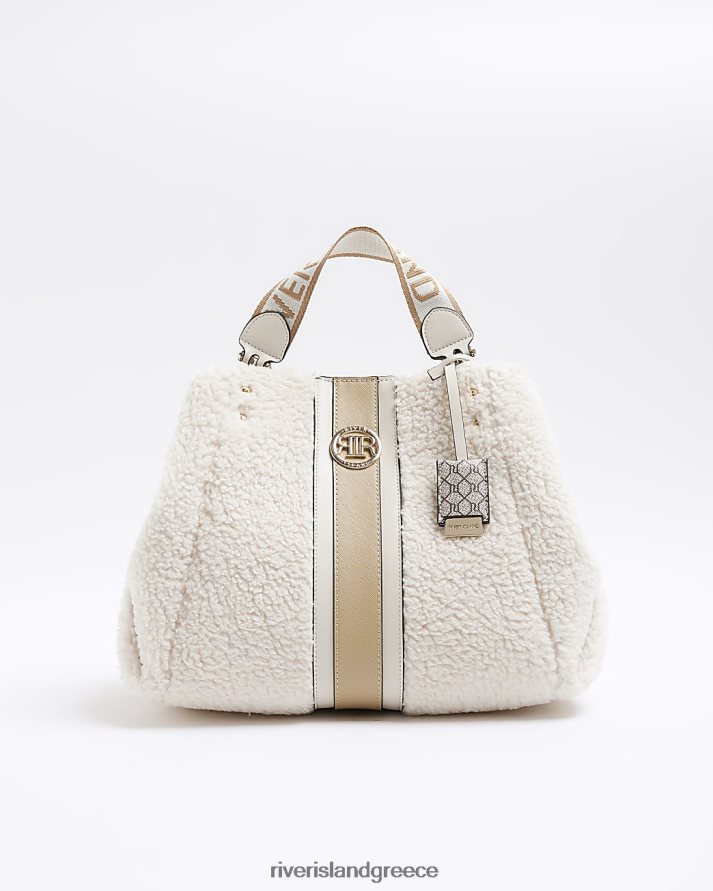 River Island αξεσουάρ μπεζ γυναίκες borg shopper bag B6N8X3878