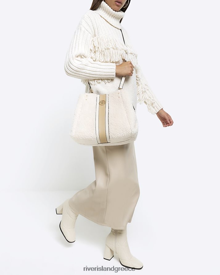 River Island αξεσουάρ μπεζ γυναίκες borg shopper bag B6N8X3878